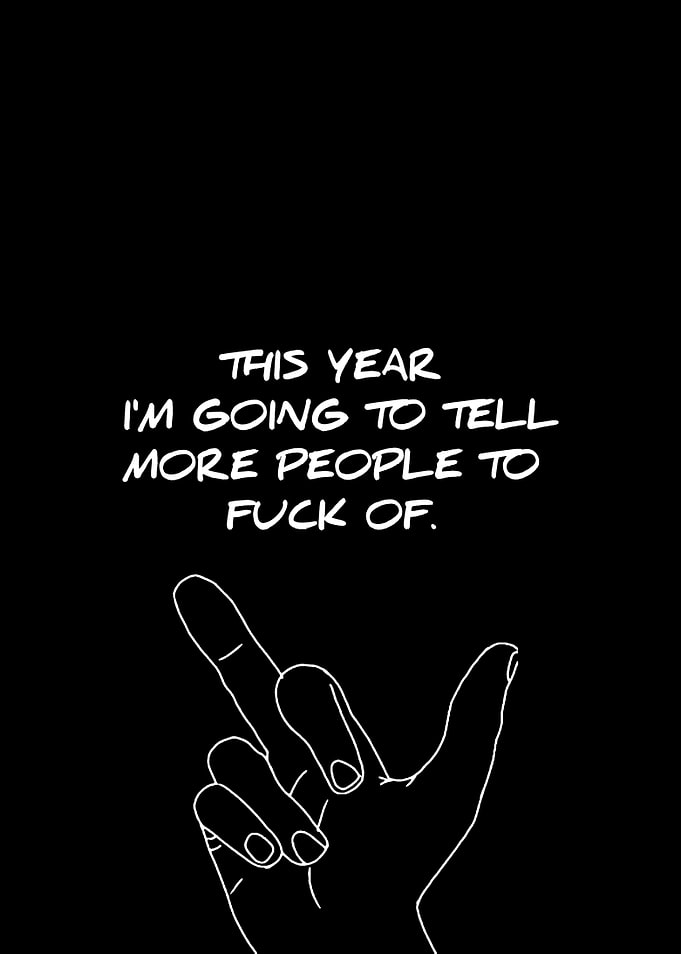 Rude Hand Gesture with Text