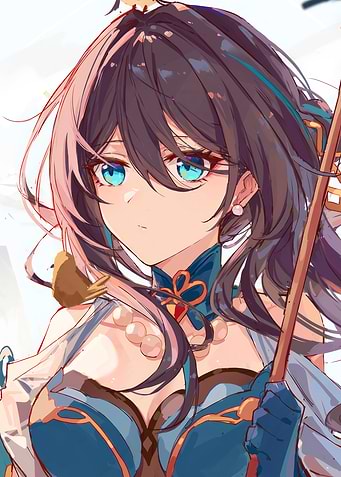 Honkai Star Rail Girl with Bird and Staff