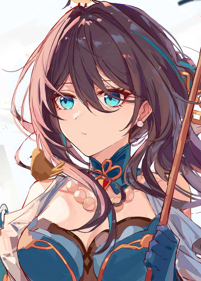 Honkai Star Rail Girl with Bird and Staff