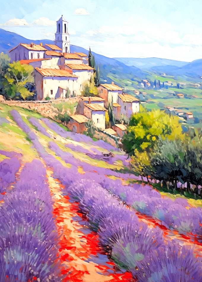 Provence France Lavender Fields and Village