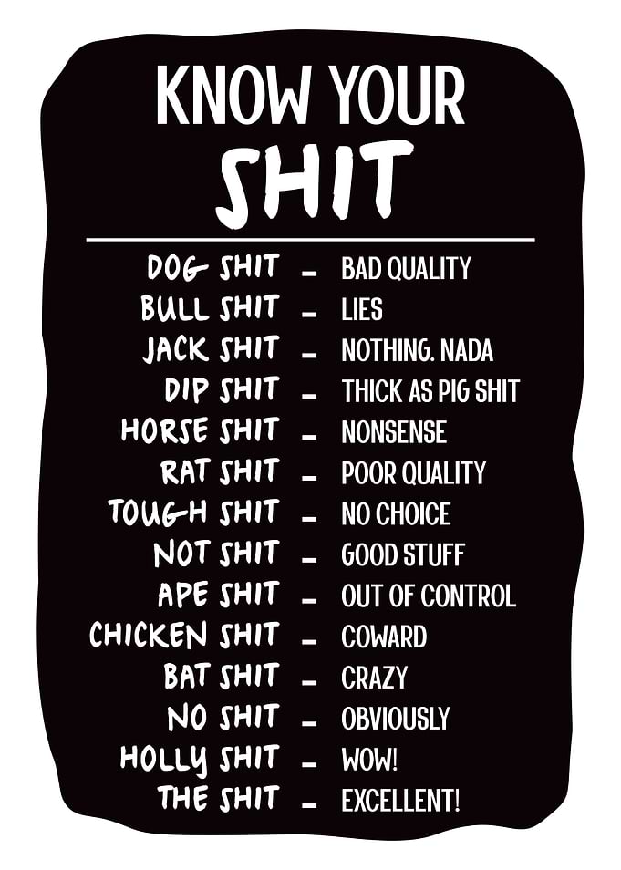 Know Your Shit - Funny Definitions Bathroom Humor