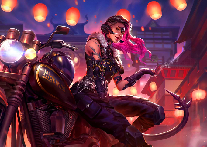 Motorcycle Rider in Asian Setting