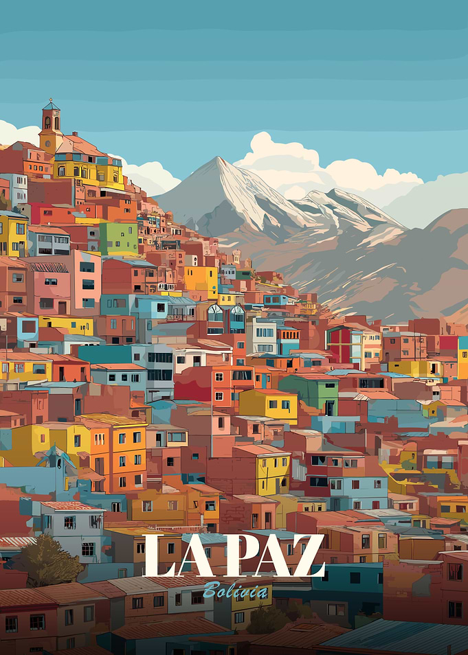 La Paz, Bolivia Cityscape Art