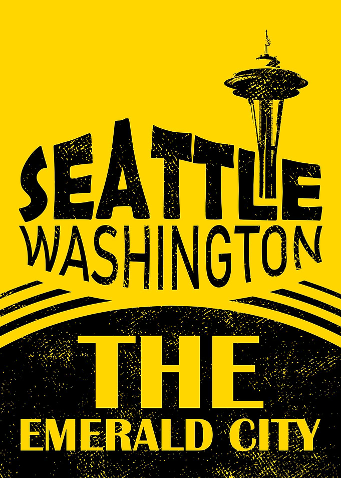 Seattle Washington: Emerald City Poster