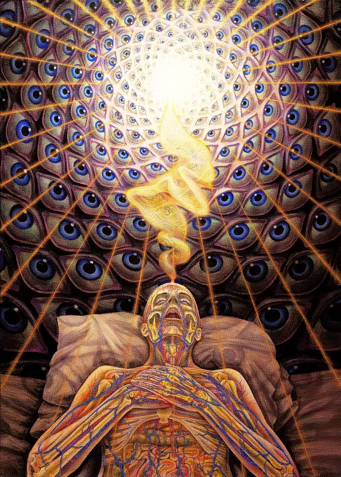 Anatomical Man with Eyes and Light