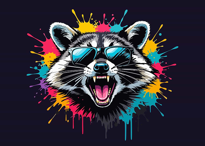 Cool Raccoon with Sunglasses