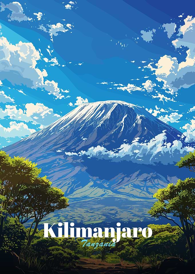 Kilimanjaro Tanzania Anime Style Landscape