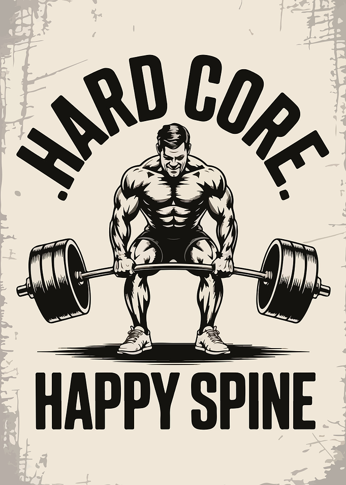 Hard Core Happy Spine Weightlifting Poster