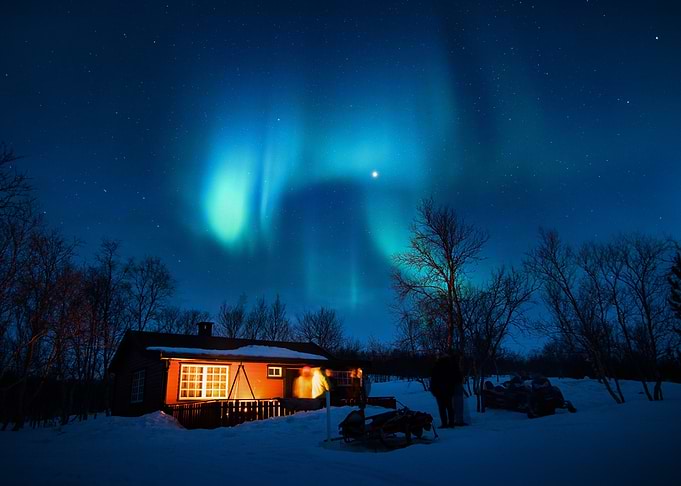 Cabin under the Northern Lights