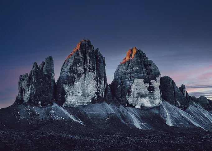 Tre Cime di Lavaredo at Dusk