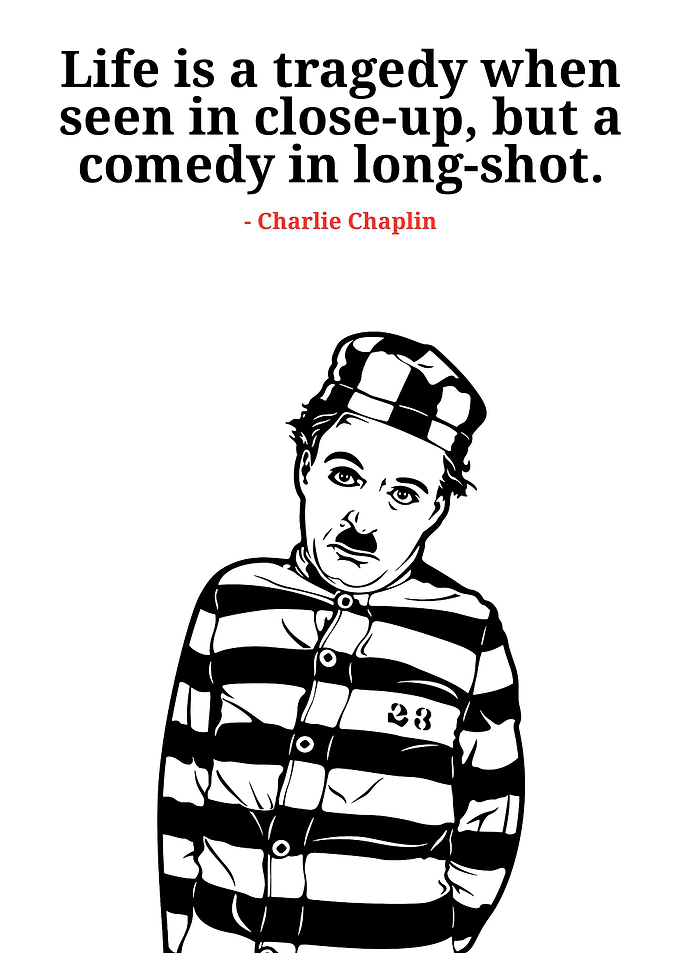 Charlie Chaplin Quote: Tragedy and Comedy