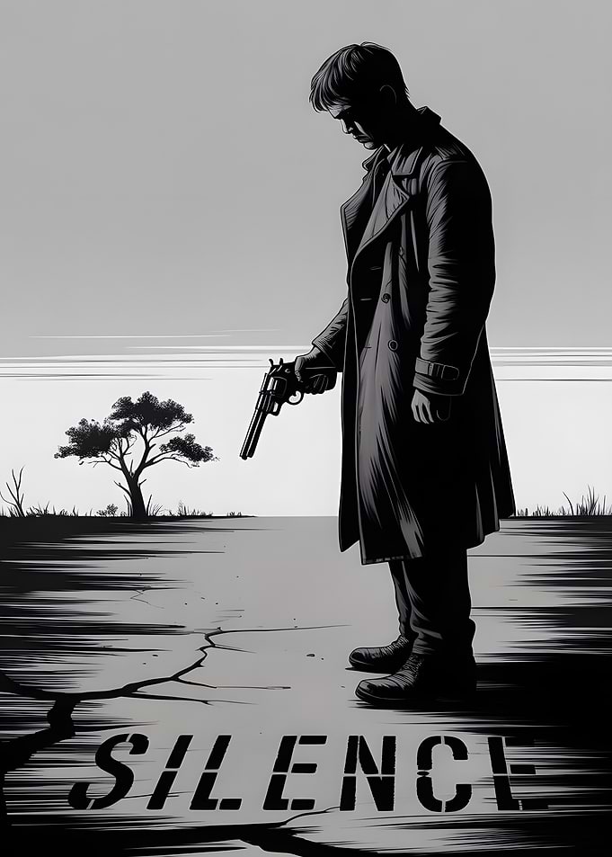 Silence: Noir Detective with Revolver
