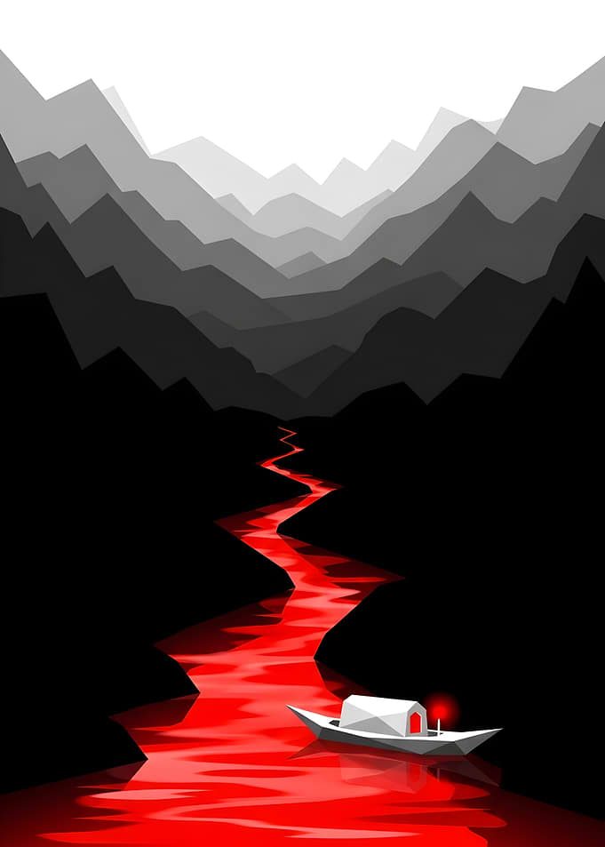 Red River Boat Landscape