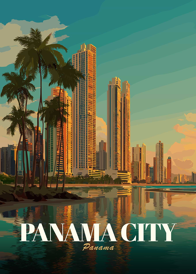 Panama City Skyline Art