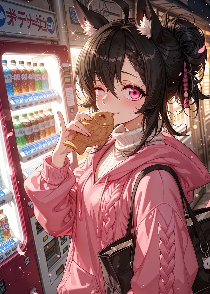 Anime Girl with Taiyaki
