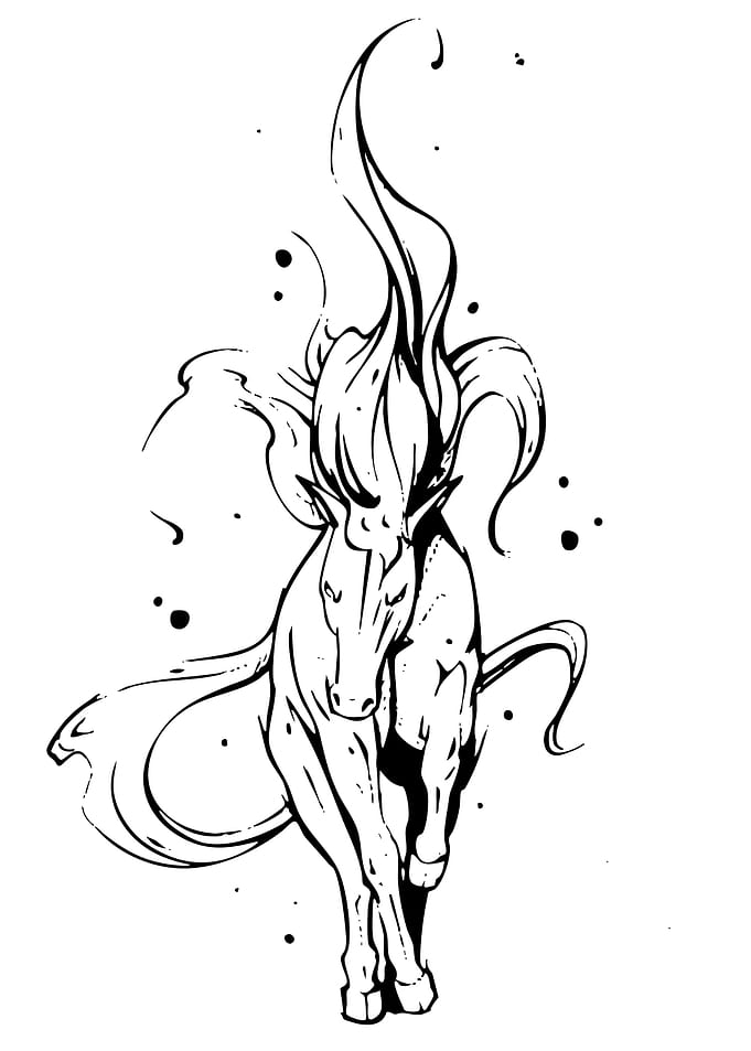 Dynamic Horse Illustration in Black and White