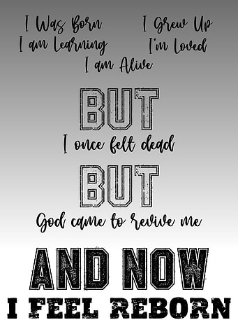 Inspirational Text Art: Rebirth and Revival