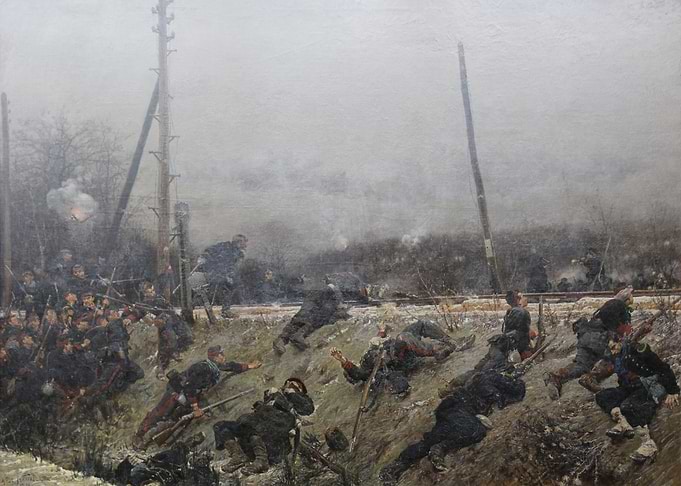 Combat sur une voie ferrée; armée de la Loire
