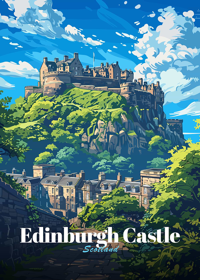 Edinburgh Castle, Scotland Illustration