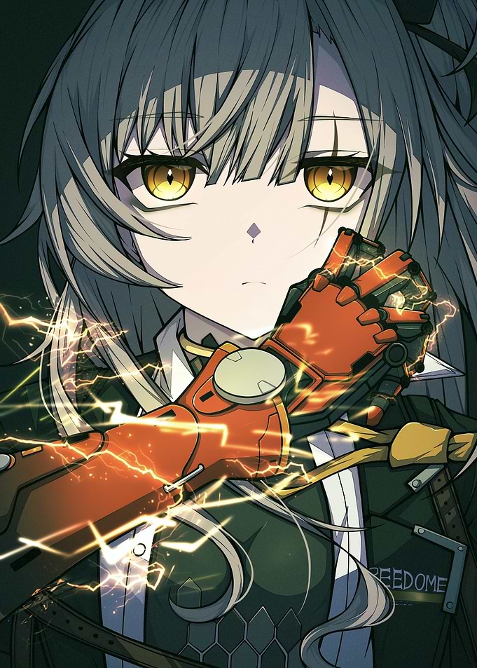 Anime Girl with Cybernetic Arm