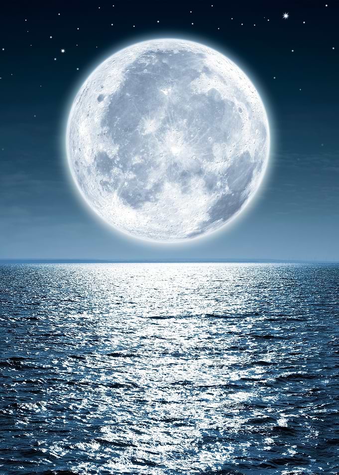 Full Moon Over Ocean