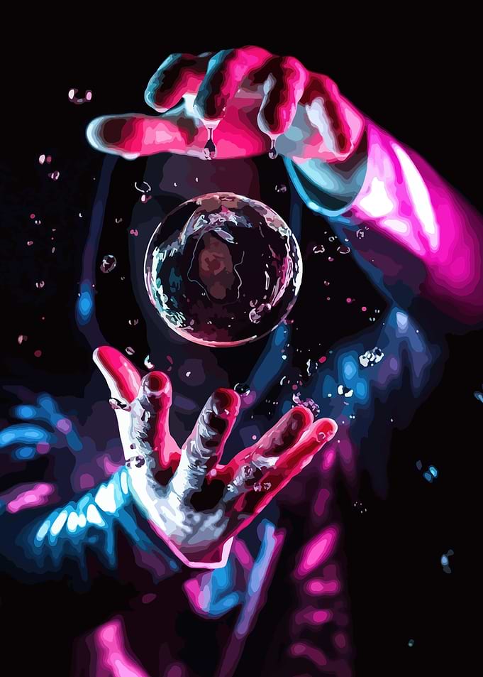 Hands Holding Water Sphere