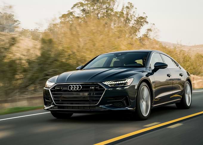 Dark Blue Audi A7 on Road