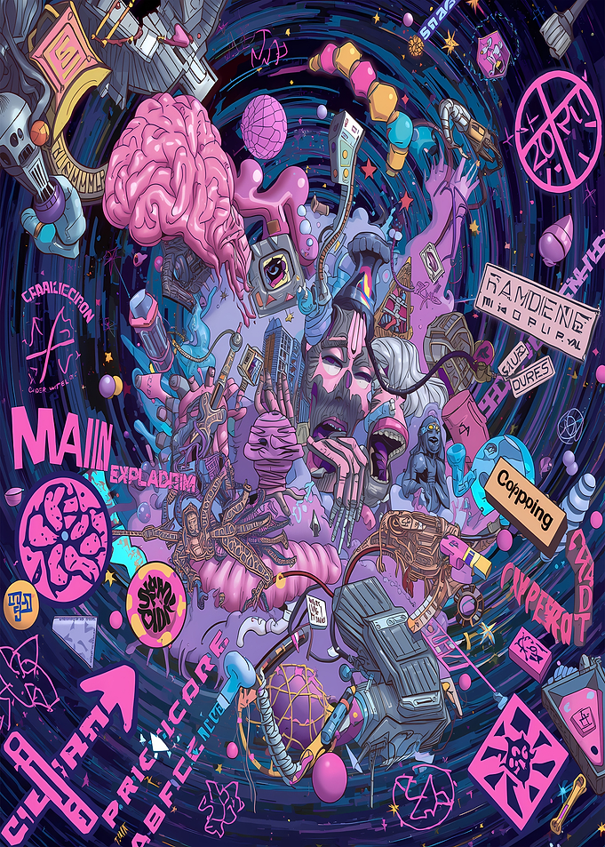 Abstract Mindscape with Surreal Elements