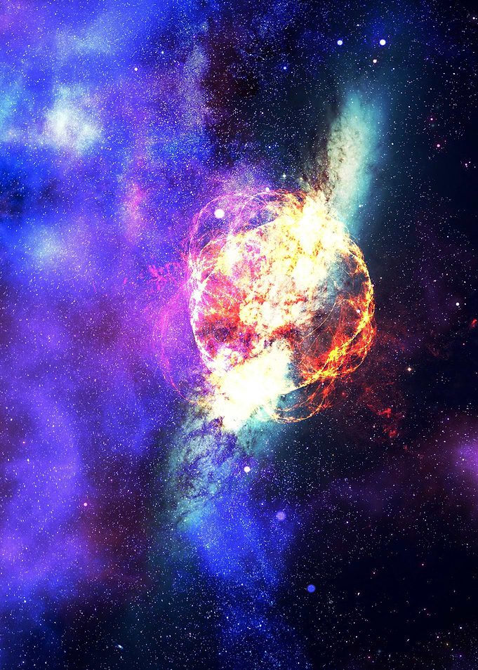 Exploding Star in Nebula