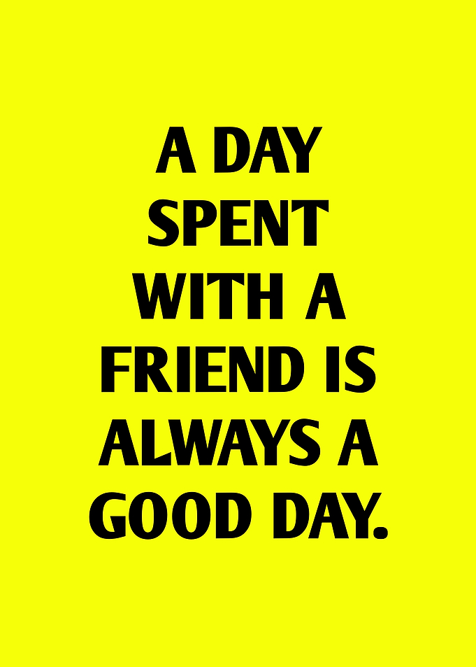 Friendship Quote on Yellow Background