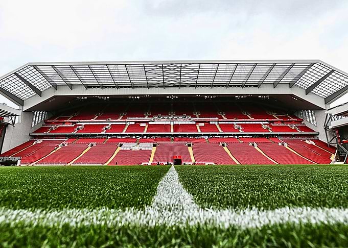 Empty stadium with red seats