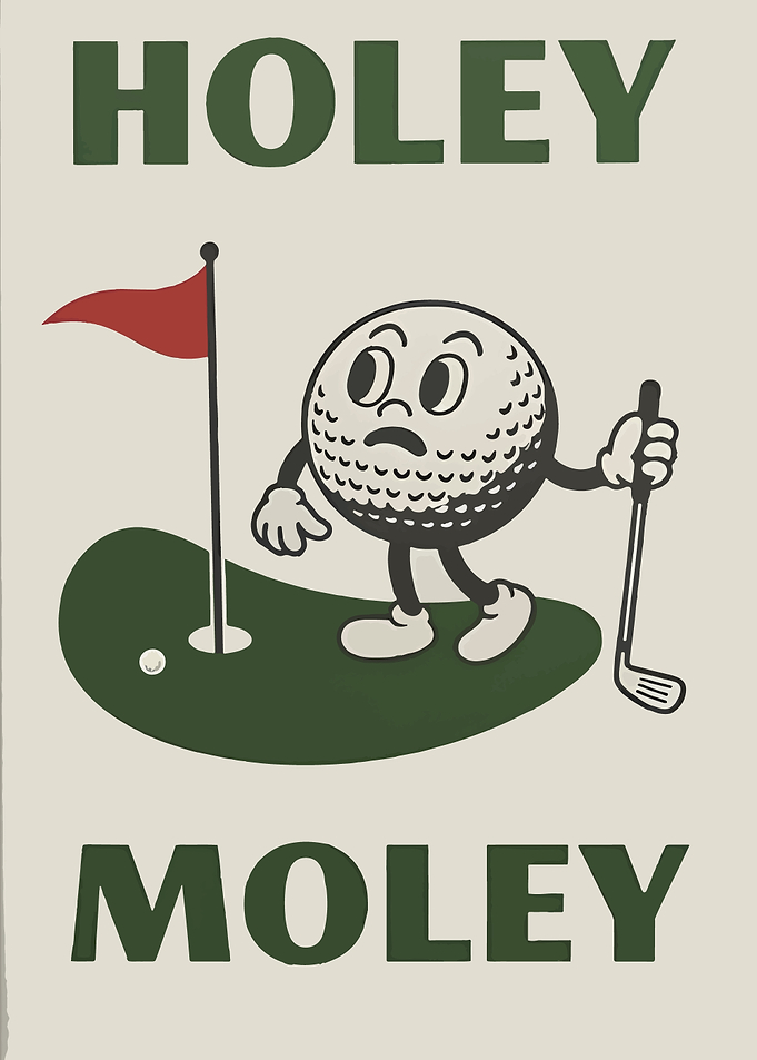 Holey Moley Golf Cartoon