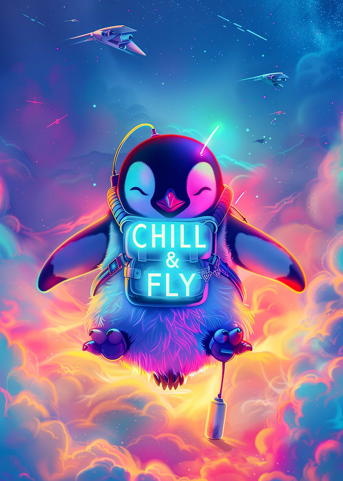 Chill & Fly Penguin in Space