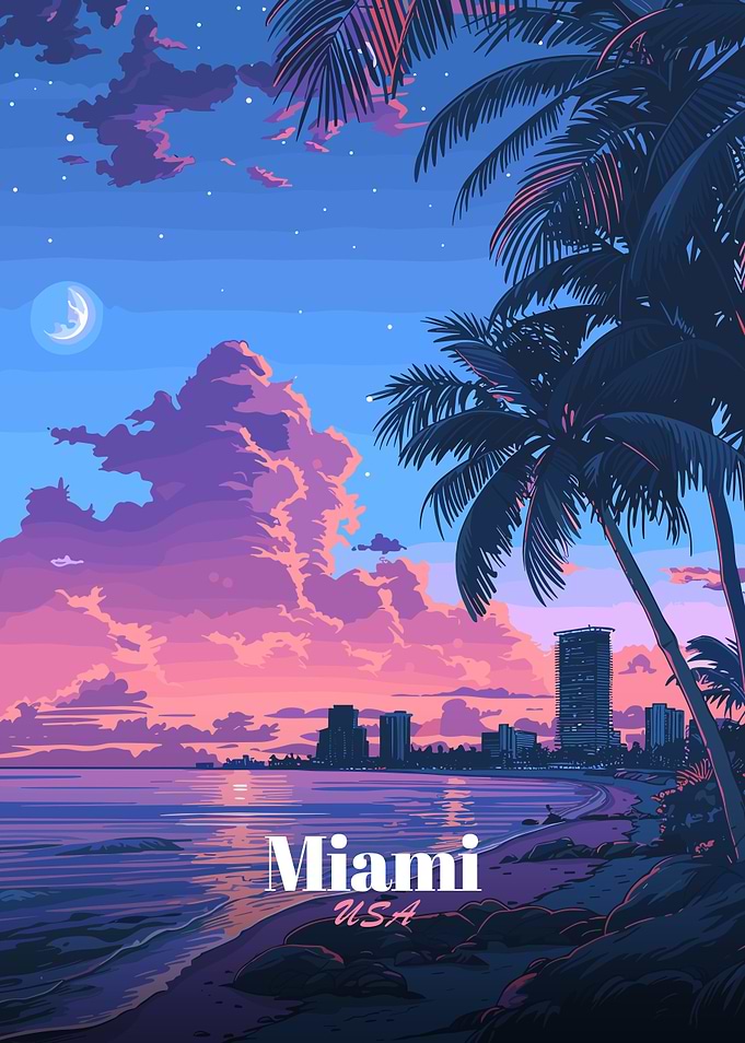 Miami Beach at Sunset