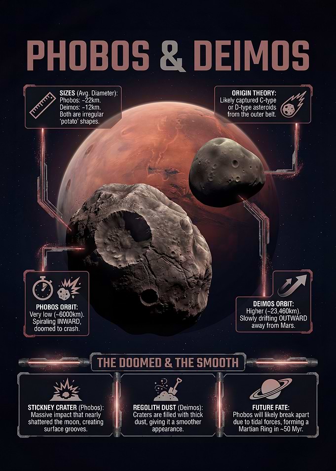 Phobos and Deimos infographic poster