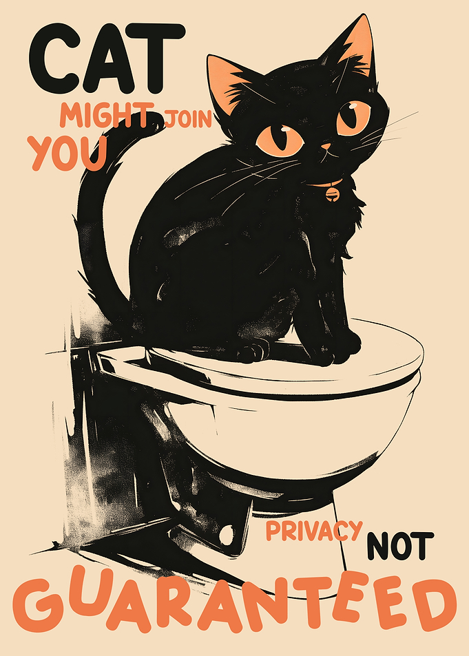 Cat Toilet Privacy Not Guaranteed