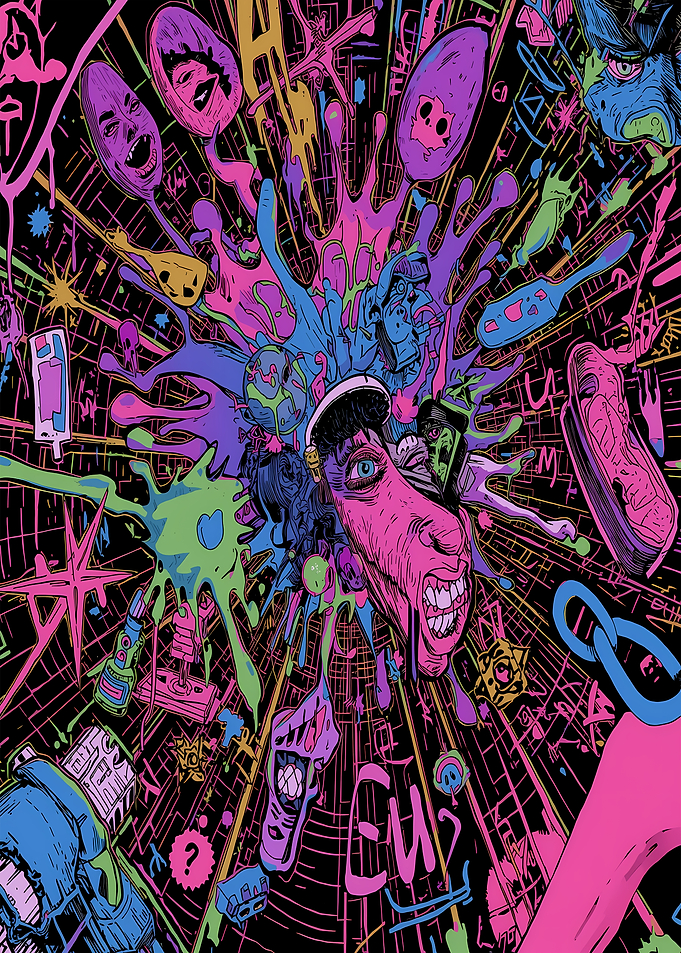 Psychedelic Explosion of Faces and Objects