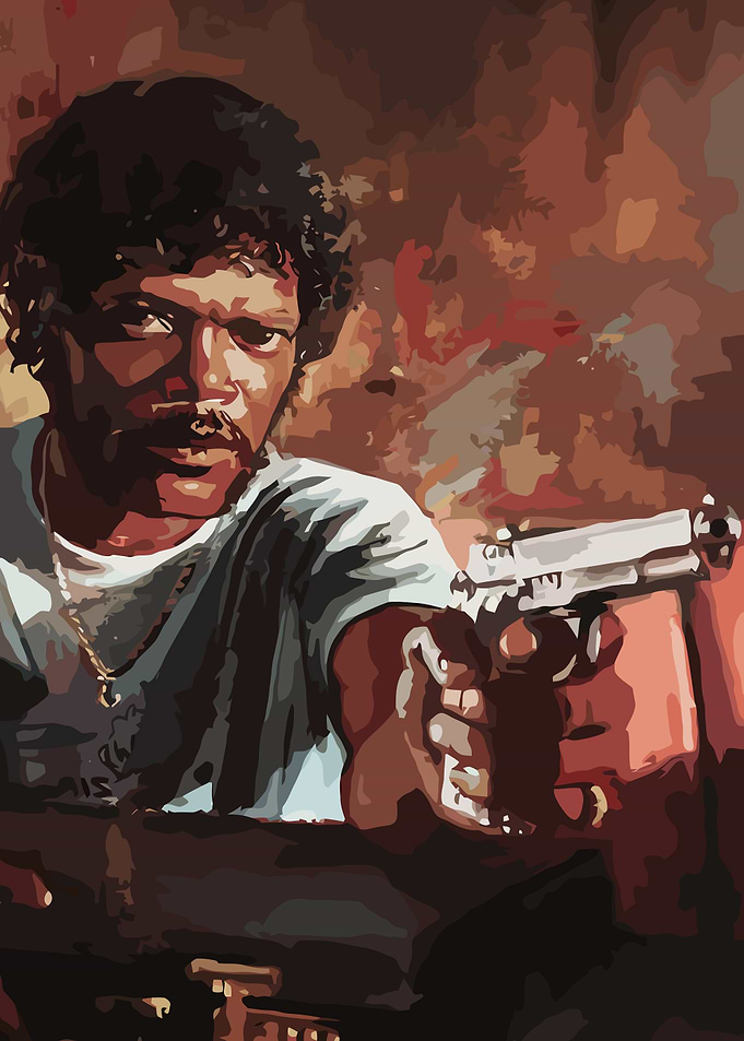 Samuel L. Jackson with Gun