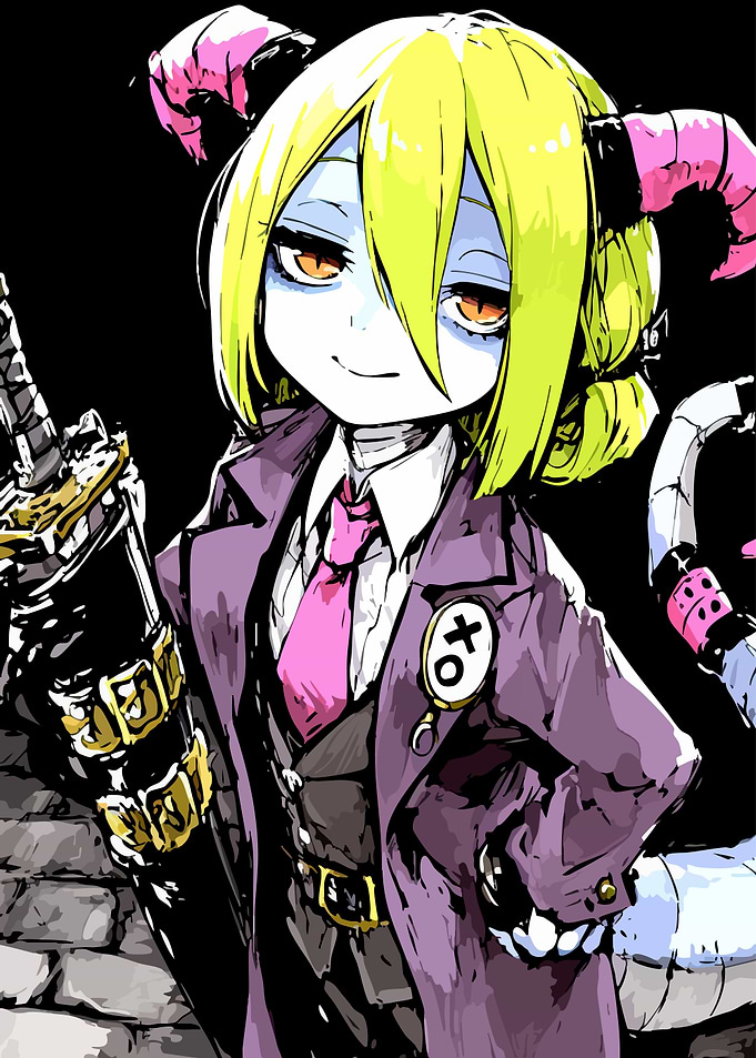 Anime Girl with Horns and Sword