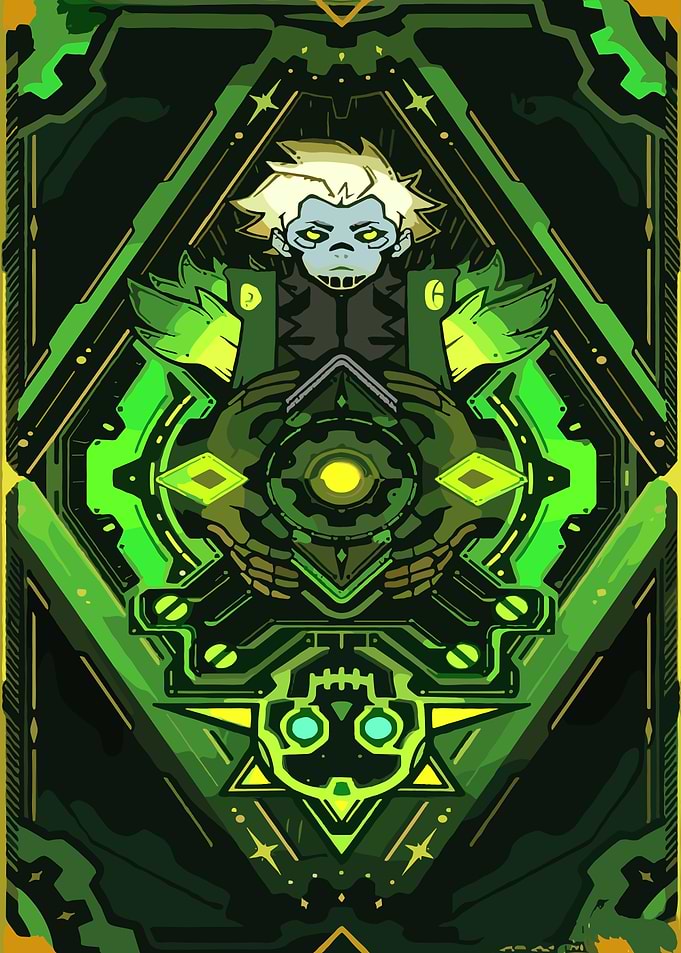 Green Cyberpunk Character Portrait