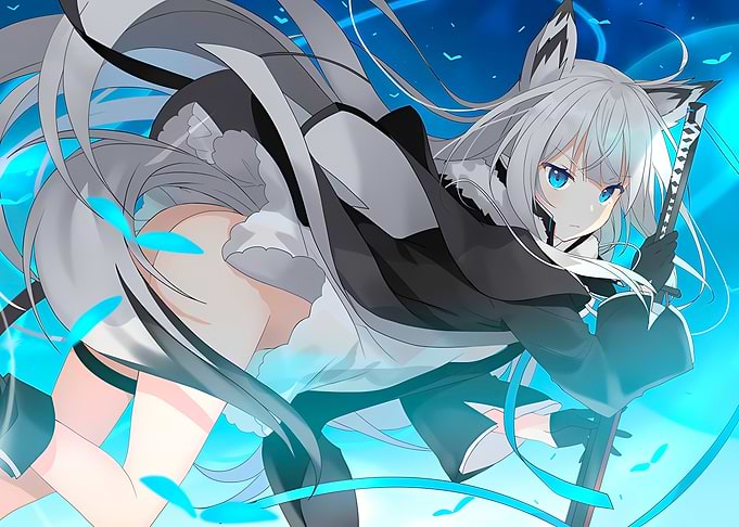 Anime Wolf Girl with Sword