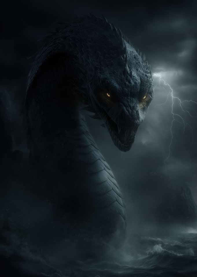 Sea Serpent in Stormy Waters