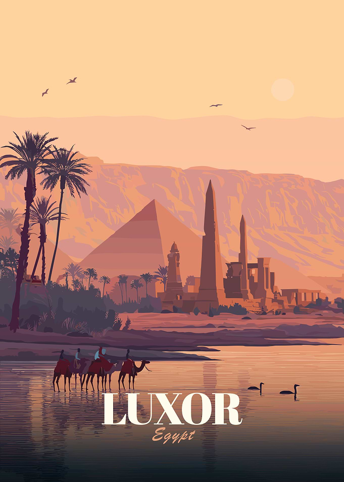 Luxor Egypt Travel Poster