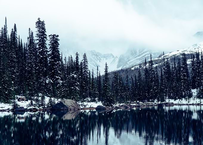 Winter Lake Reflection