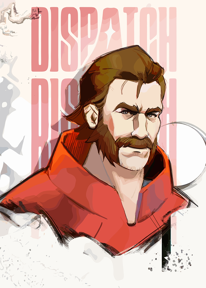 Dispatch character portrait illustration