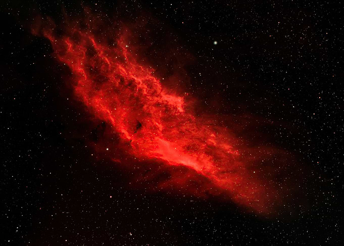 Red Nebula in Starry Space