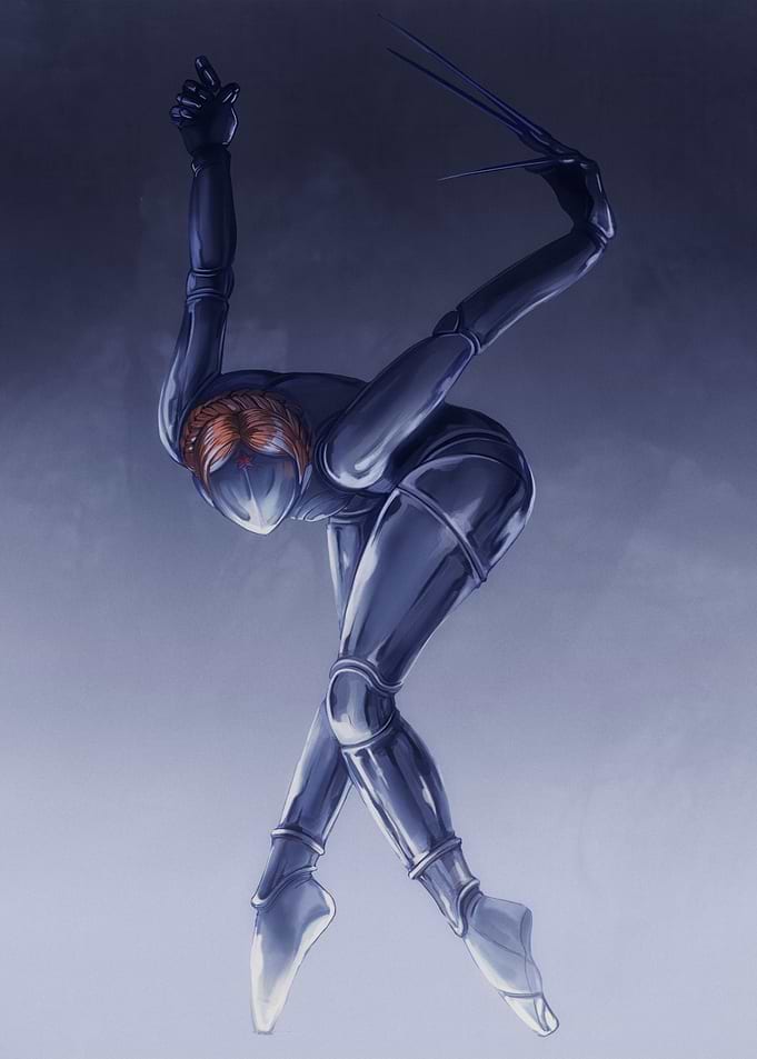 Cybernetic Ballerina in Blue