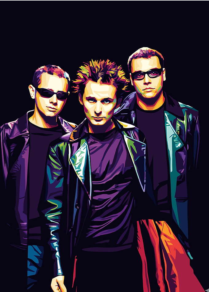 Muse band digital art portrait