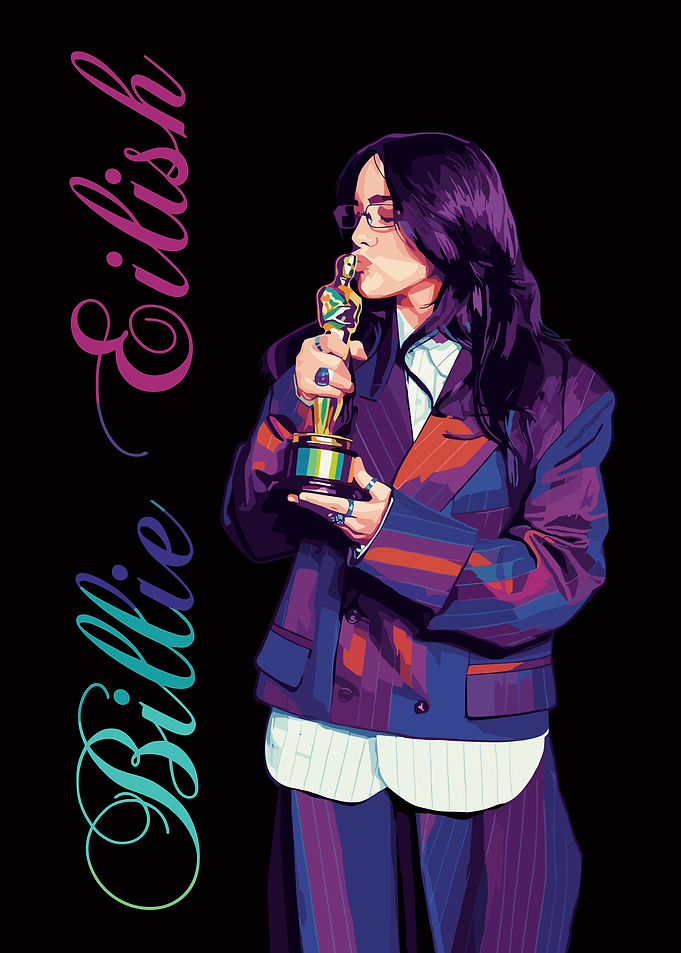Billie Eilish Oscar Award Digital Art