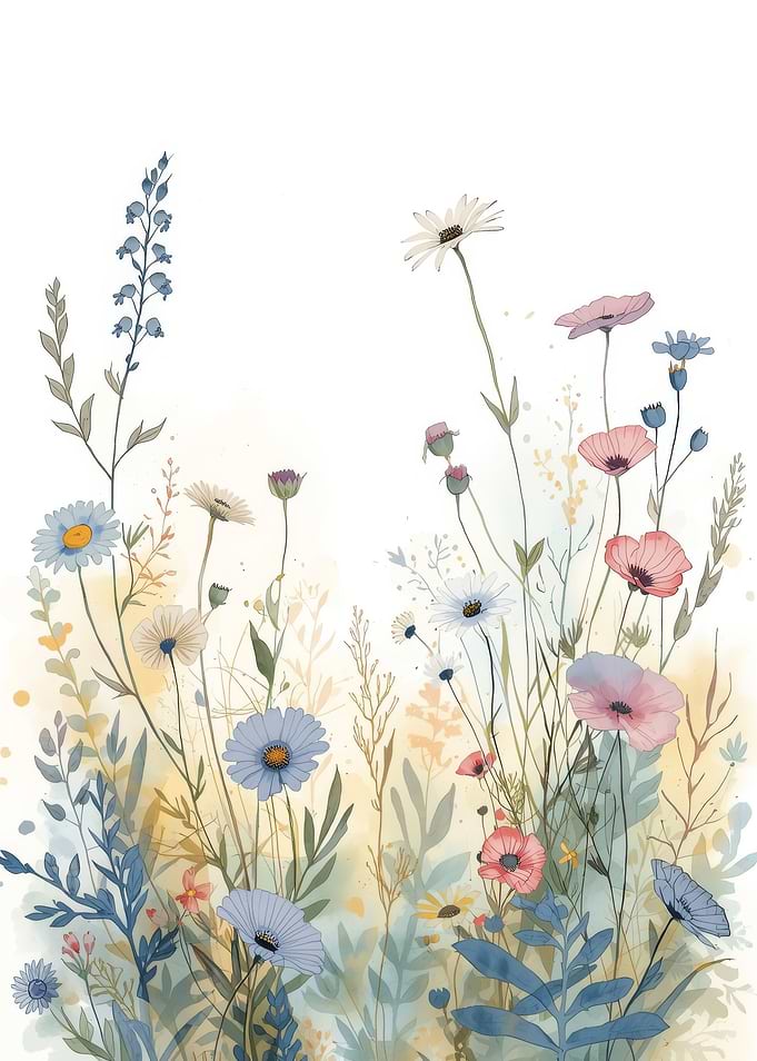 Watercolor Floral Meadow